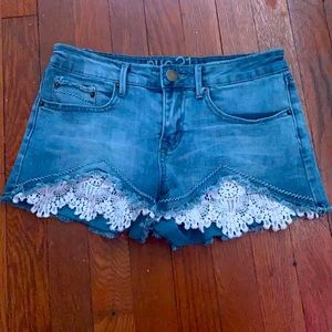 Laced jean shorts from Rue 21